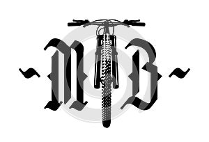 MTB logo. Mountain Bike T-shirt print design. Vector illustration.