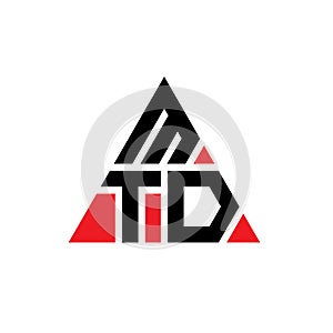 MTD triangle letter logo design with triangle shape. MTD triangle logo design monogram. MTD triangle vector logo template with red photo