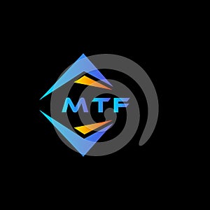 MTF abstract technology logo design on Black background. MTF creative initials letter logo concept photo