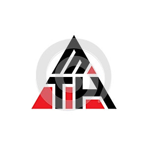 MTH triangle letter logo design with triangle shape. MTH triangle logo design monogram. MTH triangle vector logo template with red
