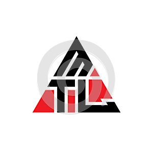 MTL triangle letter logo design with triangle shape. MTL triangle logo design monogram. MTL triangle vector logo template with red