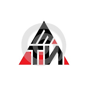 MTN triangle letter logo design with triangle shape. MTN triangle logo design monogram. MTN triangle vector logo template with red