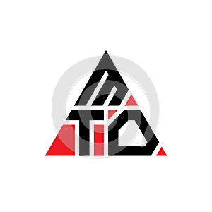 MTO triangle letter logo design with triangle shape. MTO triangle logo design monogram. MTO triangle vector logo template with red