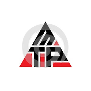MTP triangle letter logo design with triangle shape. MTP triangle logo design monogram. MTP triangle vector logo template with red
