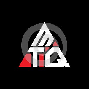 MTQ triangle letter logo design with triangle shape. MTQ triangle logo design monogram. MTQ triangle vector logo template with red