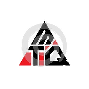 MTQ triangle letter logo design with triangle shape. MTQ triangle logo design monogram. MTQ triangle vector logo template with red