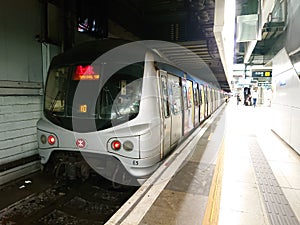 MTR Train Approaching the Station