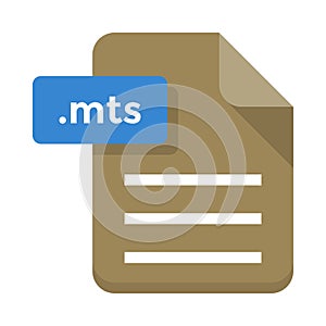 Mts file flat icon photo