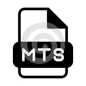 Mts file format video icons. web files label icon. Vector illustration
