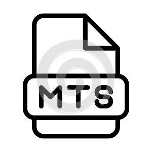 Mts File Icon. Type Files Sign outline symbol Design, Icons Format Type Data. Vector Illustration photo