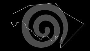 Mtsangamouji commune map of Mayotte outline animation