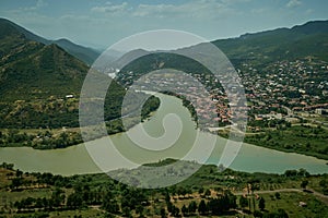 Mtskheta, Georgia Confluence of the Aragvi and  Kura Mtkvari Rivers