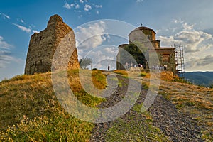 MTSKHETA, GEORGIA - 31 JULY 2017: Sunset Panorama of Mtskheta to