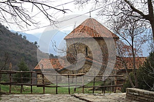 Mtskheta, Georgia. The Picturesque View Of Shiomgvime Or Shio-Mgvime Monastery, Medieval Monastic Complex photo