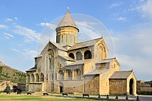 Mtskheta, Sweti Cchoweli - cathedral church in the Mccheta city in Georgia photo