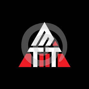 MTT triangle letter logo design with triangle shape. MTT triangle logo design monogram. MTT triangle vector logo template with red