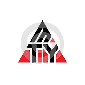 MTY triangle letter logo design with triangle shape. MTY triangle logo design monogram. MTY triangle vector logo template with red photo