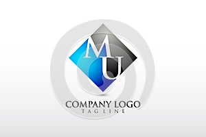 MU, UM letter company logo design vector photo
