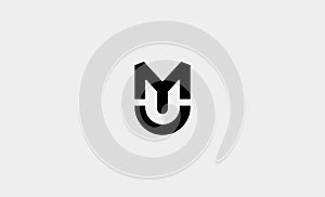MU UM letter monogram Logo Design Vector Illustration photo