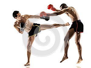 Muay Thai kickboxing kickboxer boxing men isolated