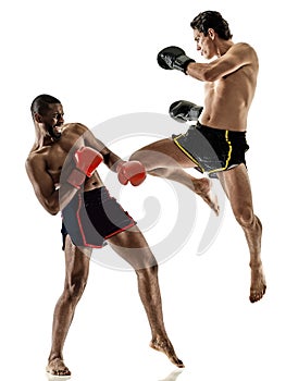 Muay Thai kickboxing kickboxer boxing men isolated