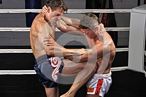 Muay Thai match in ring