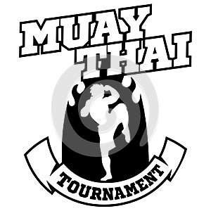 Muay Thai vector logo for boxing gym or other