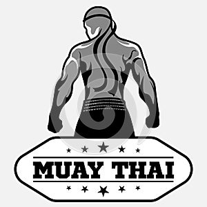 Muay Thai vector logo for boxing gym or other