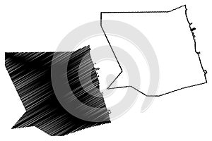 Mubarak Al-Kabeer Governorate State of Kuwait, Governorates of Kuwait map vector illustration, scribble sketch Mubarak Al Kabeer photo