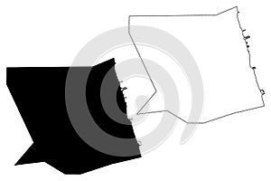 Mubarak Al-Kabeer Governorate State of Kuwait, Governorates of Kuwait map vector illustration, scribble sketch Mubarak Al Kabeer photo