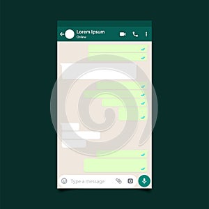 MubarakMockup of mobile messenger, inspired by WhatsApp and other similar apps. Modern design. Vector illustration. EPS10. photo