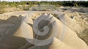 The much closer look of the white sand hill in the sand quarry area. Sunset time