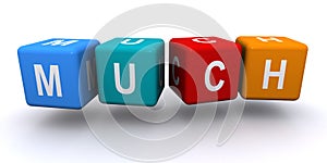 Much word block on white