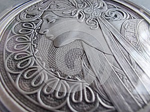 Mucha Collection: Laurel in Antique-Finish 3-Nines Fine Silver