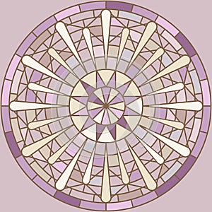 Mucha inspired round mosaic ornament