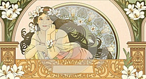 Mucha style goddess