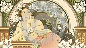 Mucha style goddess photo