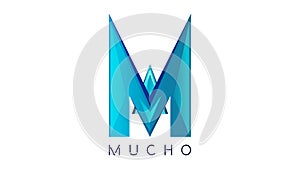 MUCHO M letter beautiful logo design in facets style