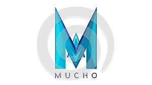 MUCHO M letter beautiful logo design in facets style photo