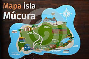 Map of Mucura island. Archipelago of San Bernardo. Gulf of Morrosquillo. Colombia photo