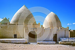 Mud brick beehive adobe houses, loam buildings in the Wadi Hadramaut,Yemen photo