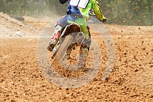 Mud debris from a motocross race