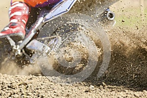 Mud debris from a motocross race
