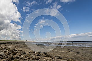 Mud-flats of Waddensea and Church