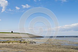 Mud-flats and of Waddensea and Church