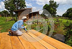 Mud house roof making