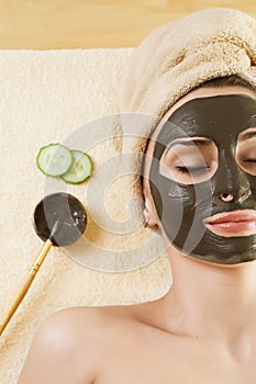 Mud Mask on the face.Spa. photo