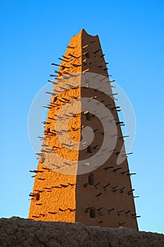Mud mosque minaret in Agadez photo