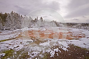 Mud pool in winter, yellowstone