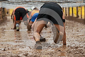 Mud race runners